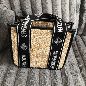 Steve Madden Woven Tote with Black Accents